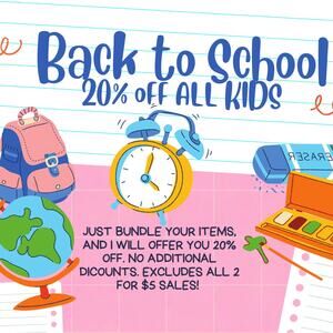 20% Off All Kid's Clothing Back To School Sale